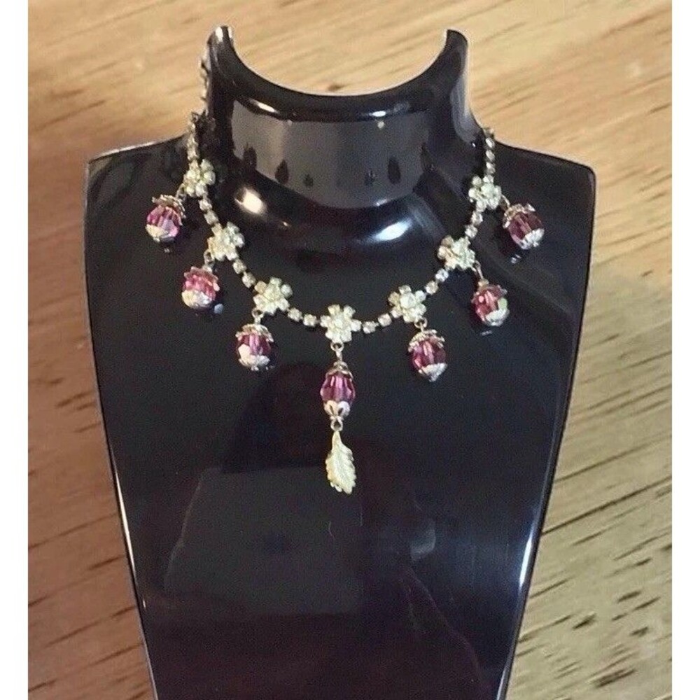 Necklace By Brenda, Sterling Silver,Swarovski Crystals, Rhinestones, 18.5 In Lg